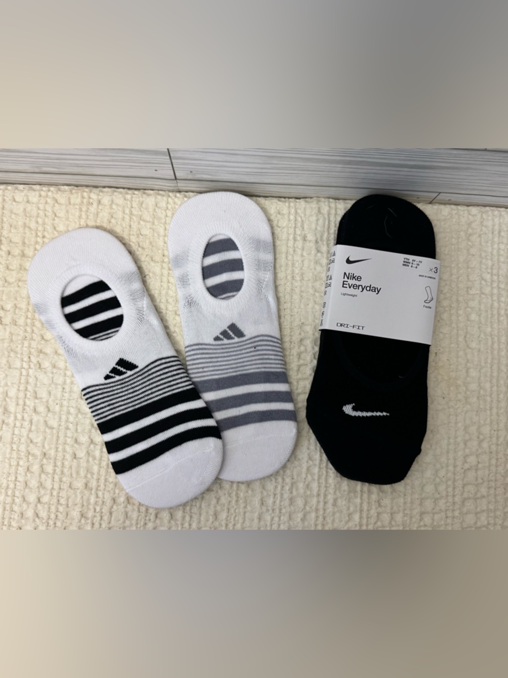 Nike Everyday No-Show Socks - Black & White